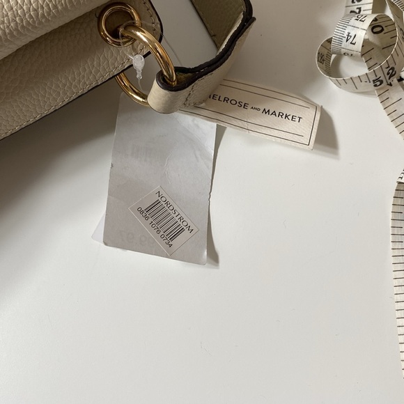 MELROSE AND MARKET pebbled leather hobo shoulder bag with crossbody strap white - Picture 10 of 15
